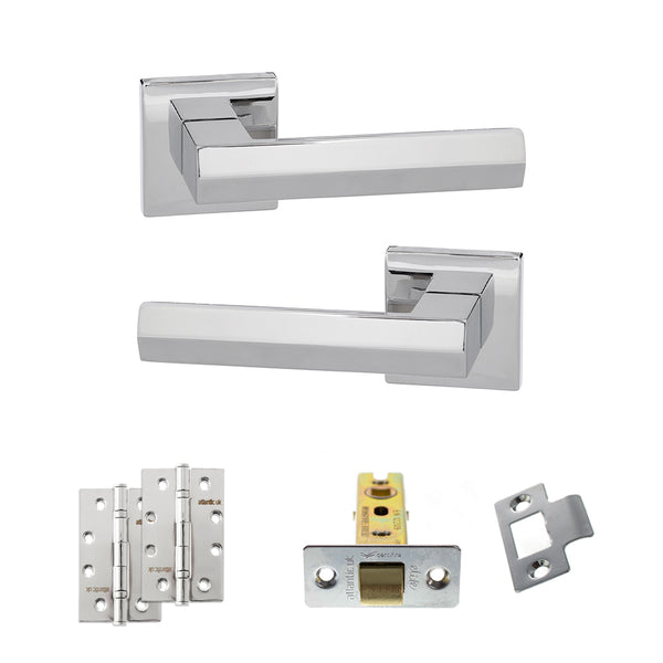 Senza Pari Davoli Door Handle Pack (Latch Set - 3" CE Latch, 4" Slim Knuckle Hinges x2) by Atlantic Hardware