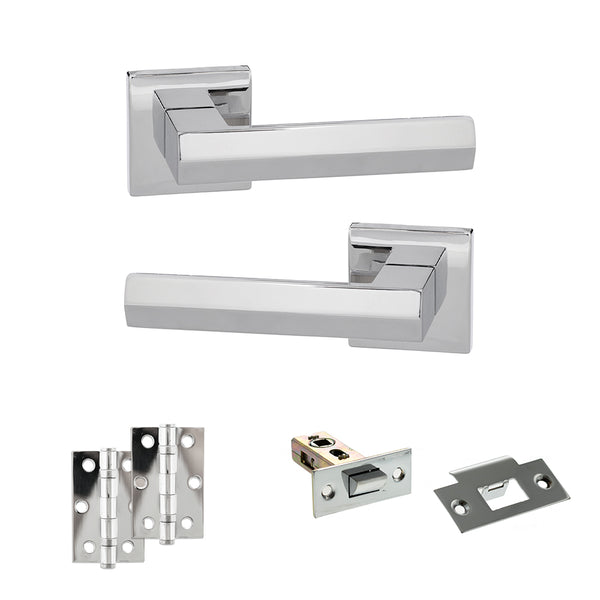 Senza Pari Davoli Door Handle Pack (Latch Set - 2.5" Latch, 3" Hinges x2) by Atlantic Hardware