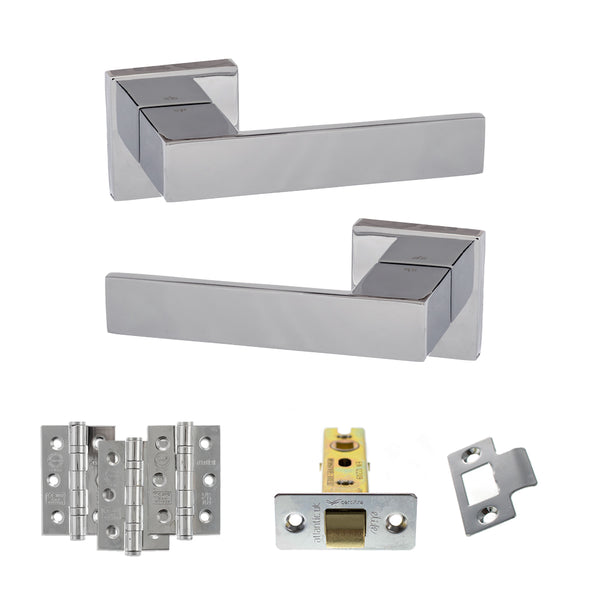 Senza Pari Panetti Door Handle Pack (Latch Set - 2.5" CE Latch, 3" Fire Rated Hinges x3) by Atlantic Hardware