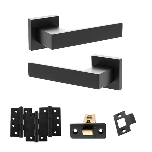 Senza Pari Panetti Door Handle Pack (Latch Set - 3" CE Latch, 4" Fire Rated Hinges x3) by Atlantic Hardware