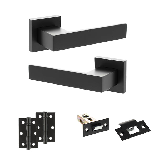 Senza Pari Panetti Door Handle Pack (Latch Set - 2.5" Latch, 3" Hinges x2) by Atlantic Hardware