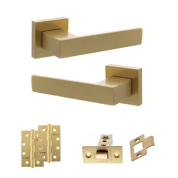 Senza Pari Panetti Door Handle Pack (Latch Set - 2.5" CE Latch, 4" Slim Knuckle Hinges x2) by Atlantic Hardware