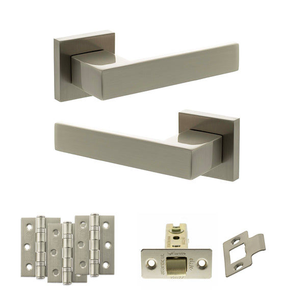 Senza Pari Panetti Door Handle Pack (Latch Set - 2.5" CE Latch, 3" Fire Rated Hinges x3) by Atlantic Hardware