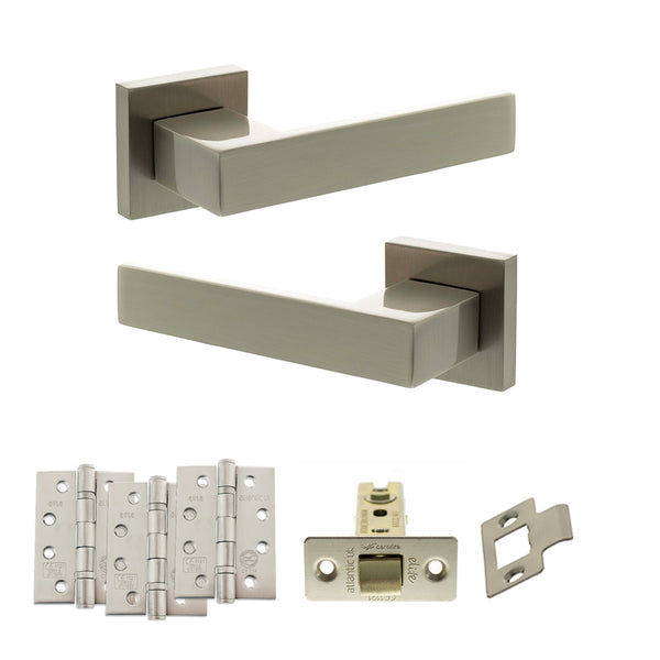 Senza Pari Panetti Door Handle Pack (Latch Set - 3" CE Latch, 4" Fire Rated Hinges x3) by Atlantic Hardware