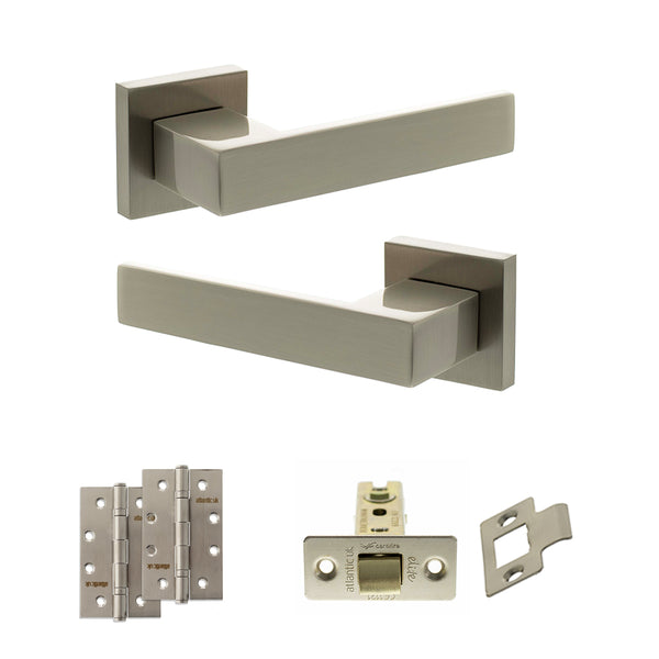 Senza Pari Panetti Door Handle Pack (Latch Set - 2.5" CE Latch, 4" Slim Knuckle Hinges x2) by Atlantic Hardware