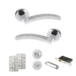 Senza Pari Crystal Door Handle Pack (Bathroom Set - 2.5