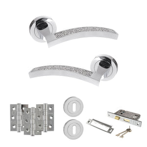 Senza Pari Crystal Door Handle Pack (3 Lever Lock Set - 2.5