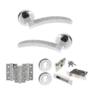 Senza Pari Crystal Door Handle Pack (Euro Lock Set - 2.5