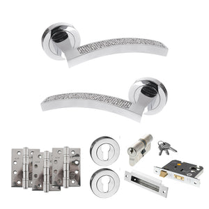 Senza Pari Crystal Door Handle Pack (Euro Lock Set - 3