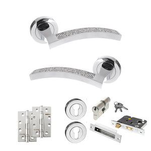 Senza Pari Crystal Door Handle Pack (Euro Lock Set - 3