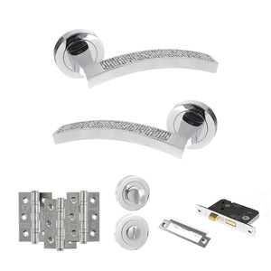 Senza Pari Crystal Door Handle Pack (Bathroom Set - 2.5