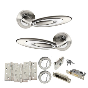 Senza Pari Elisse Door Handle Pack (Euro Lock Set - 3