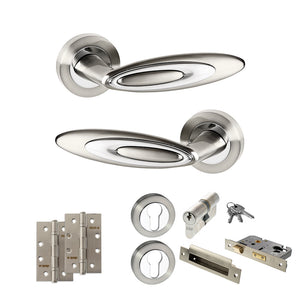 Senza Pari Elisse Door Handle Pack (Euro Lock Set - 3