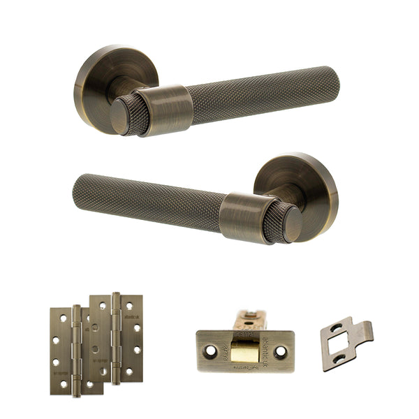Senza Pari Andretta Door Handle Pack (Latch Set - 2.5" CE Latch, 4" Slim Knuckle Hinges x2) by Atlantic Hardware