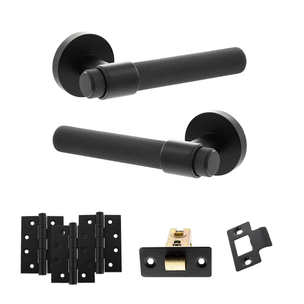 Senza Pari Andretta Door Handle Pack (Latch Set - 2.5" CE Latch, 4" Fire Rated Hinges x3) by Atlantic Hardware