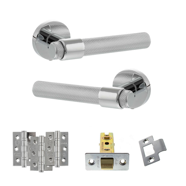 Senza Pari Andretta Door Handle Pack (Latch Set - 2.5" CE Latch, 3" Fire Rated Hinges x3) by Atlantic Hardware