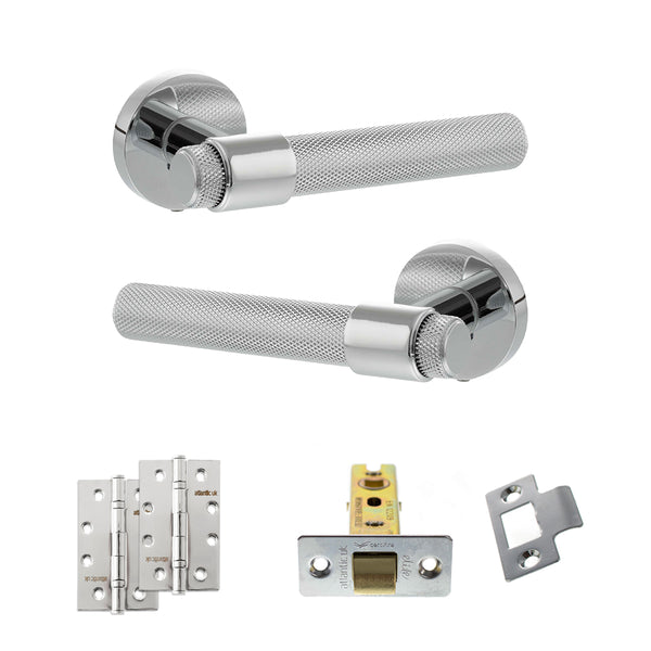 Senza Pari Andretta Door Handle Pack (Latch Set - 2.5" CE Latch, 4" Slim Knuckle Hinges x2) by Atlantic Hardware