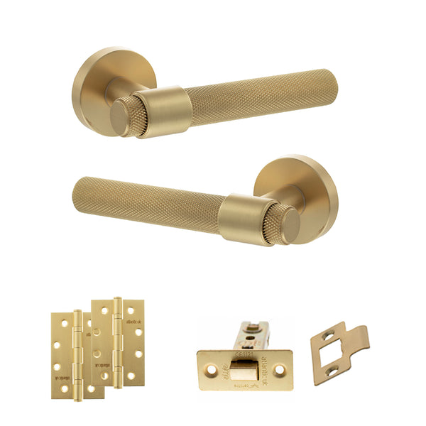 Senza Pari Andretta Door Handle Pack (Latch Set - 2.5" CE Latch, 4" Slim Knuckle Hinges x2) by Atlantic Hardware