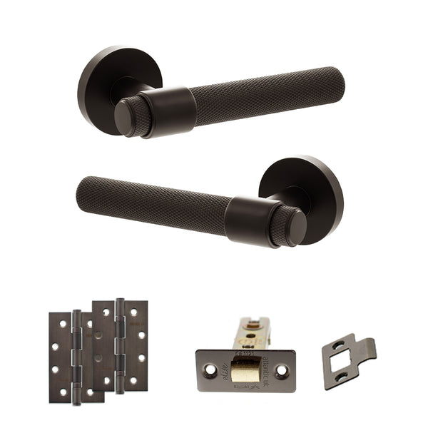 Senza Pari Andretta Door Handle Pack (Latch Set - 2.5" CE Latch, 4" Slim Knuckle Hinges x2) by Atlantic Hardware