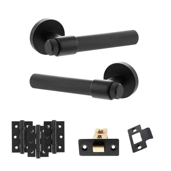 Senza Pari Fasana Door Handle Pack (Latch Set - 2.5" CE Latch, 3" Fire Rated Hinges x3) by Atlantic Hardware
