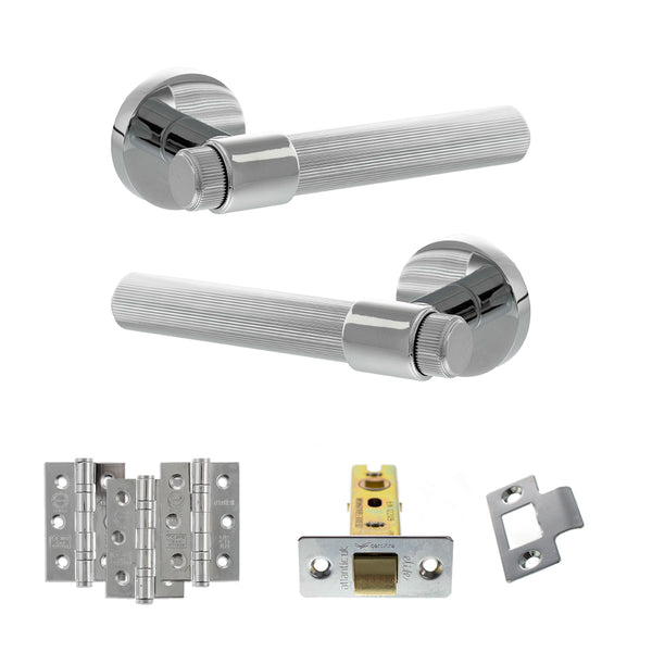 Senza Pari Fasana Door Handle Pack (Latch Set - 3" CE Latch, 3" Fire Rated Hinges x3) by Atlantic Hardware