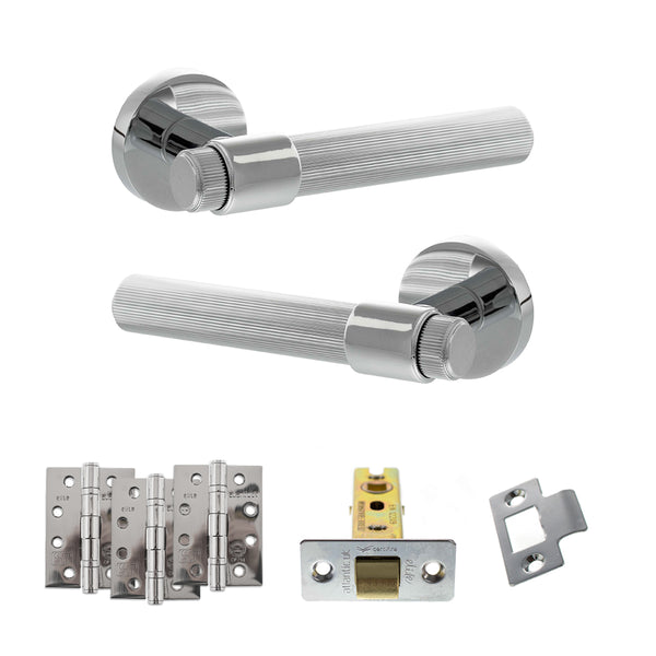 Senza Pari Fasana Door Handle Pack (Latch Set - 2.5" CE Latch, 4" Fire Rated Hinges x3) by Atlantic Hardware