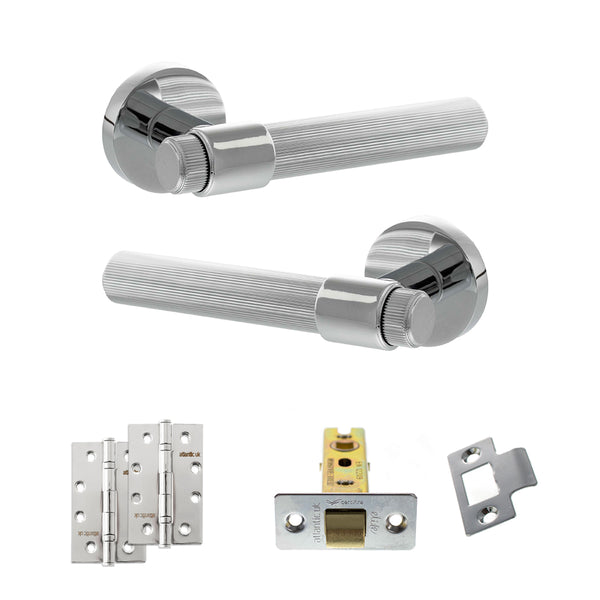 Senza Pari Fasana Door Handle Pack (Latch Set - 2.5" CE Latch, 4" Slim Knuckle Hinges x2) by Atlantic Hardware