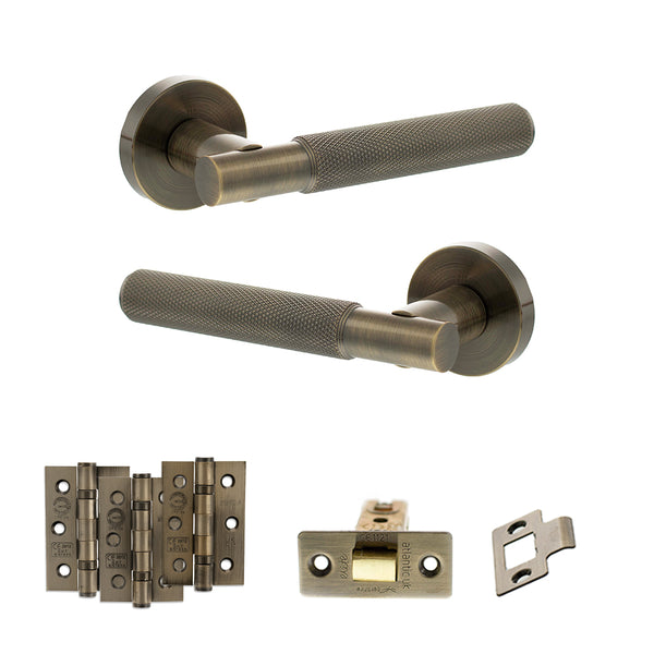 Senza Pari Rosarno Door Handle Pack (Latch Set - 3" CE Latch, 3" Fire Rated Hinges x3) by Atlantic Hardware