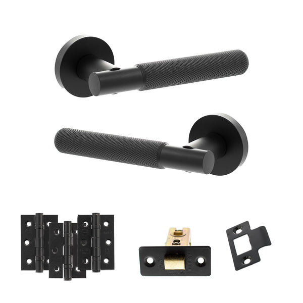 Senza Pari Rosarno Door Handle Pack (Latch Set - 3" CE Latch, 3" Fire Rated Hinges x3) by Atlantic Hardware