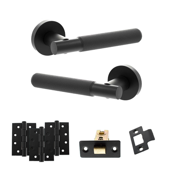 Senza Pari Rosarno Door Handle Pack (Latch Set - 3" CE Latch, 4" Fire Rated Hinges x3) by Atlantic Hardware