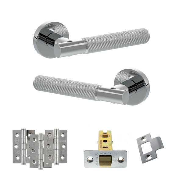 Senza Pari Rosarno Door Handle Pack (Latch Set - 3" CE Latch, 3" Fire Rated Hinges x3) by Atlantic Hardware