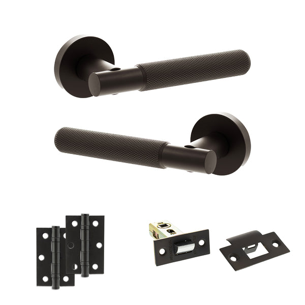 Senza Pari Rosarno Door Handle Pack (Latch Set - 2.5" Latch, 3" Hinges x2) by Atlantic Hardware
