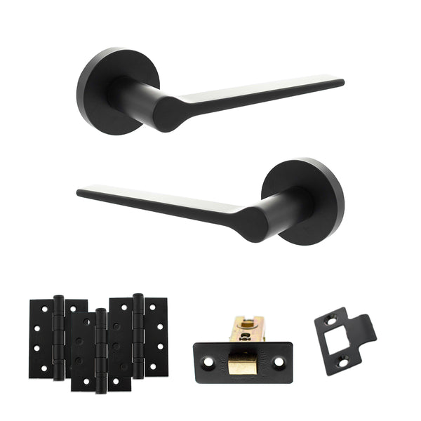Senza Pari Laviano Door Handle Pack (Latch Set - 2.5" CE Latch, 4" Fire Rated Hinges x3) by Atlantic Hardware