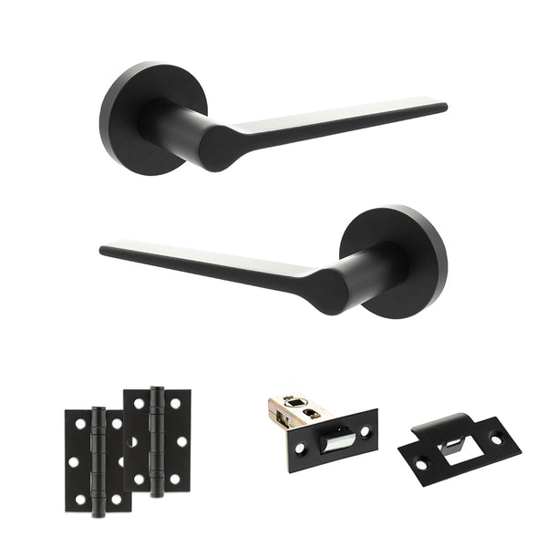Senza Pari Laviano Door Handle Pack (Latch Set - 2.5" Latch, 3" Hinges x2) by Atlantic Hardware