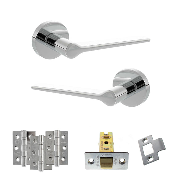 Senza Pari Laviano Door Handle Pack (Latch Set - 2.5" CE Latch, 3" Fire Rated Hinges x3) by Atlantic Hardware