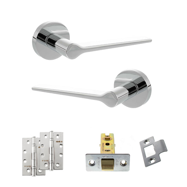 Senza Pari Laviano Door Handle Pack (Latch Set - 2.5" CE Latch, 4" Slim Knuckle Hinges x2) by Atlantic Hardware