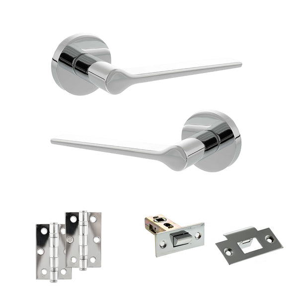 Senza Pari Laviano Door Handle Pack (Latch Set - 2.5" Latch, 3" Hinges x2) by Atlantic Hardware