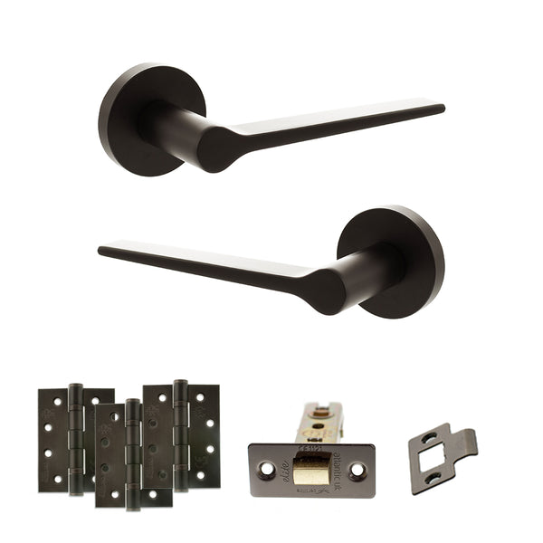 Senza Pari Laviano Door Handle Pack (Latch Set - 2.5" CE Latch, 4" Fire Rated Hinges x3) by Atlantic Hardware