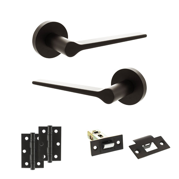 Senza Pari Laviano Door Handle Pack (Latch Set - 2.5" Latch, 3" Hinges x2) by Atlantic Hardware