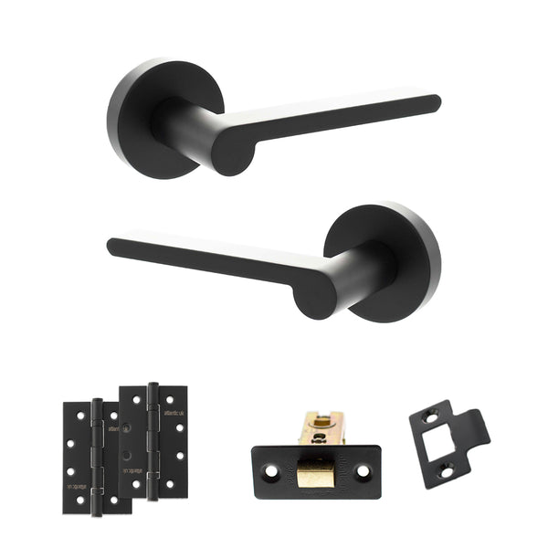 Senza Pari Darrio Door Handle Pack (Latch Set - 2.5" CE Latch, 4" Slim Knuckle Hinges x2) by Atlantic Hardware