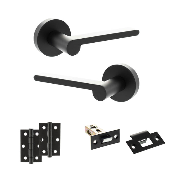 Senza Pari Darrio Door Handle Pack (Latch Set - 2.5" Latch, 3" Hinges x2) by Atlantic Hardware
