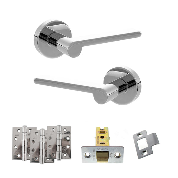 Senza Pari Darrio Door Handle Pack (Latch Set - 2.5" CE Latch, 4" Fire Rated Hinges x3) by Atlantic Hardware