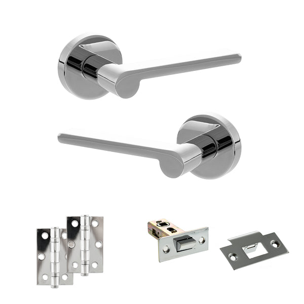 Senza Pari Darrio Door Handle Pack (Latch Set - 2.5" Latch, 3" Hinges x2) by Atlantic Hardware