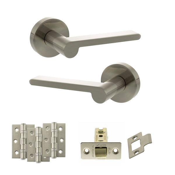 Senza Pari Darrio Door Handle Pack (Latch Set - 2.5" CE Latch, 3" Fire Rated Hinges x3) by Atlantic Hardware