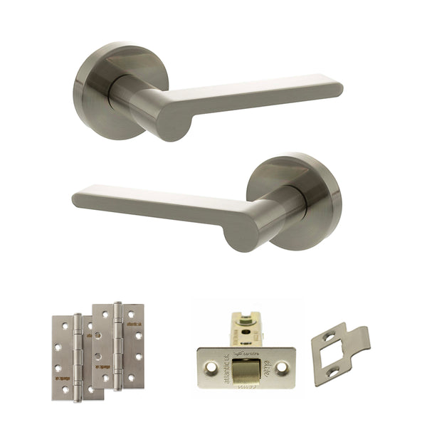 Senza Pari Darrio Door Handle Pack (Latch Set - 2.5" CE Latch, 4" Slim Knuckle Hinges x2) by Atlantic Hardware