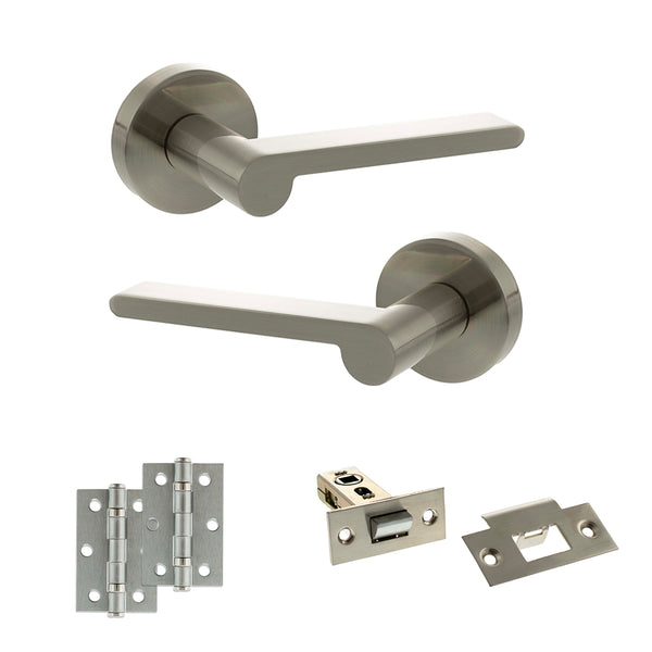 Senza Pari Darrio Door Handle Pack (Latch Set - 2.5" Latch, 3" Hinges x2) by Atlantic Hardware