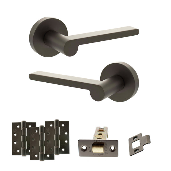 Senza Pari Darrio Door Handle Pack (Latch Set - 2.5" CE Latch, 4" Fire Rated Hinges x3) by Atlantic Hardware