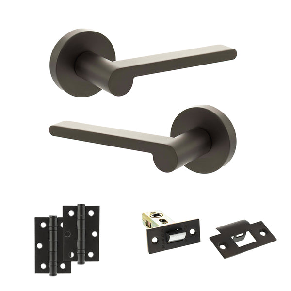 Senza Pari Darrio Door Handle Pack (Latch Set - 2.5" Latch, 3" Hinges x2) by Atlantic Hardware