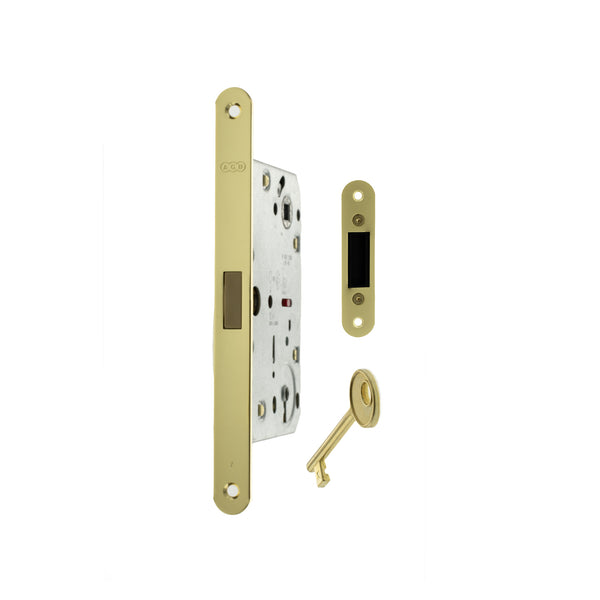AGB Polaris 2XT Magnetic Key Sashlock 60mm backset - Polished Brass