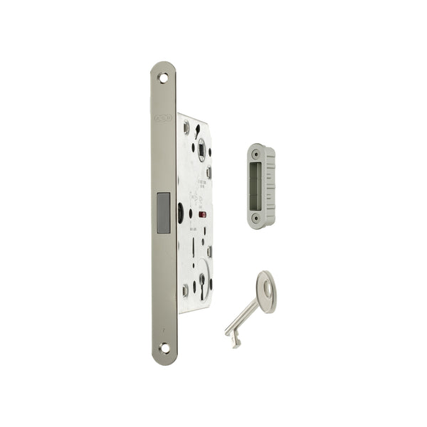 AGB Polaris 2XT Magnetic Key Sashlock 60mm backset with strike plates for ALU doors - Satin Chrome